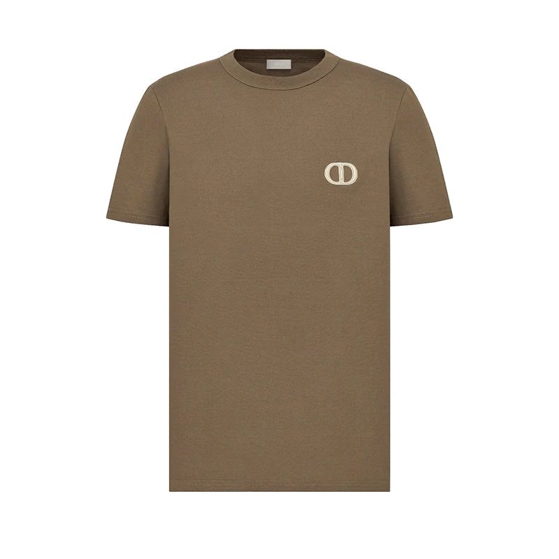 商品Dior|【预售3-7天】DIOR/迪奥 22年春夏新款 男士棕色纯棉CD Icon标志短袖T恤013J600A0677_C781,价格¥4323,第1张图片