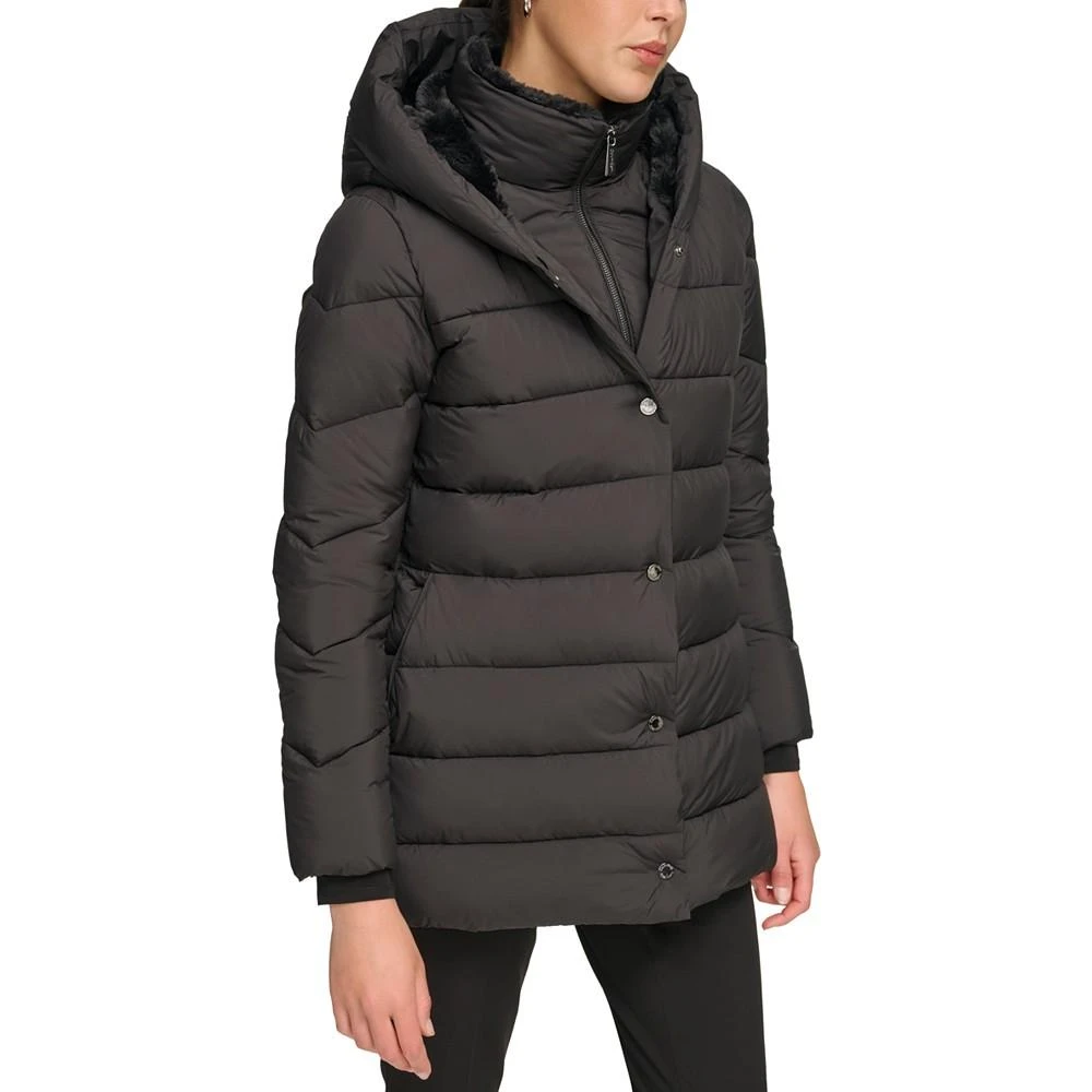 商品Calvin Klein|Women's Bibbed Hooded Puffer Coat, Created for Macy's,价格¥942,第3张图片详细描述