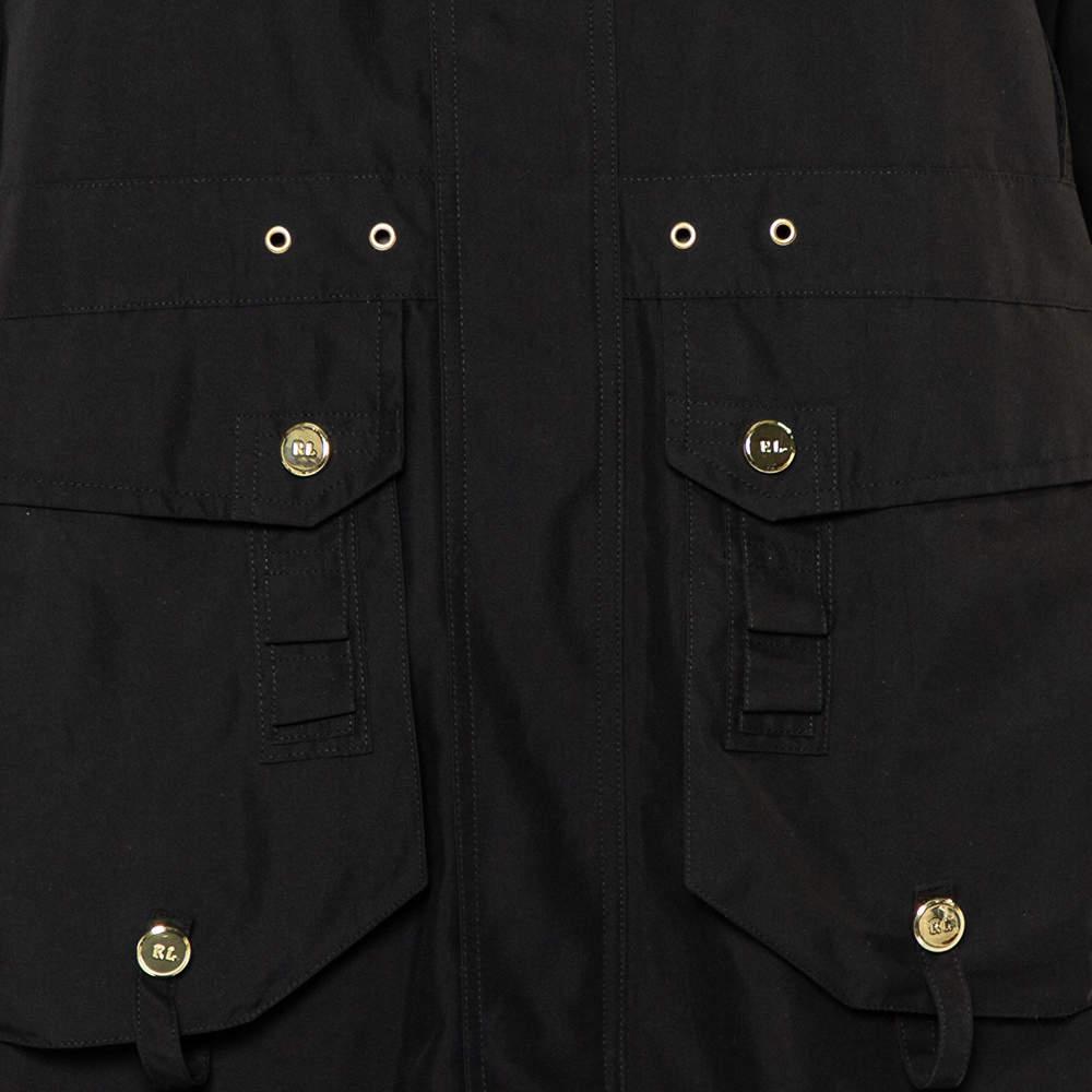 Ralph Lauren Collection Black Synthetic Zip Front Utility Coat M商品第4张图片规格展示