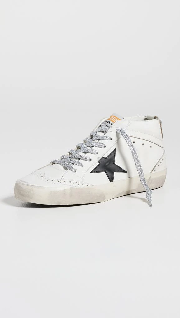 商品Golden Goose|Golden Goose Mid Star 皮革鞋面星星和波纹形运动鞋,价格¥4496,第2张图片详细描述