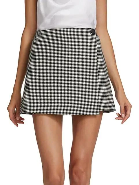 商品Alice + Olivia|Renna Houndstooth Wrap Miniskirt,价格¥849,第3张图片详细描述