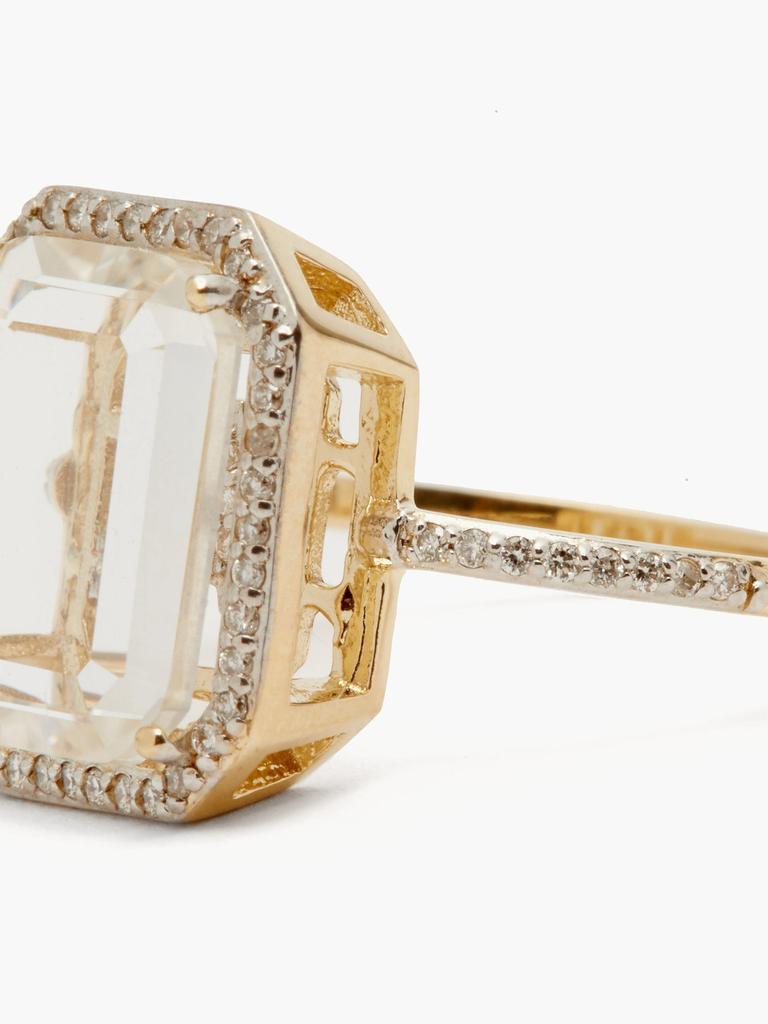 商品MATEO|Initials diamond, quartz & 14kt gold ring A-I,价格¥15799,第6张图片详细描述