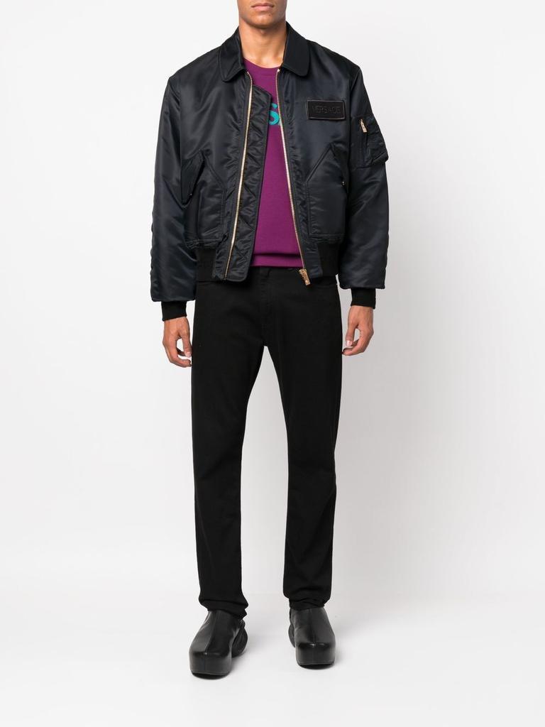 商品Versace|Logo patch bomber jacket,价格¥6631,第4张图片详细描述
