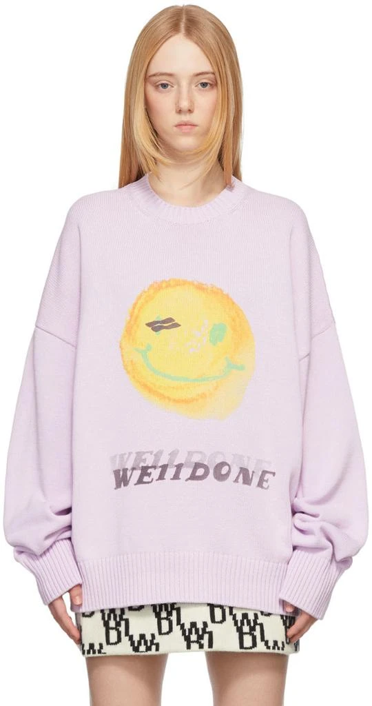 商品We11done|Purple Knit Smiley Sweater,价格¥2684,第1张图片