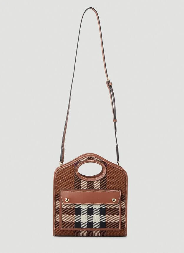 商品Burberry|Pocket Check Mini Shoulder Bag in Brown,价格¥13994,第1张图片