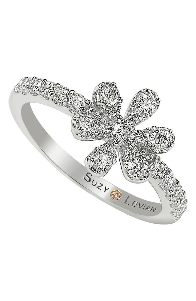 商品Suzy Levian|Sterling Silver CZ Dainty Flower Ring,价格¥716,第1张图片