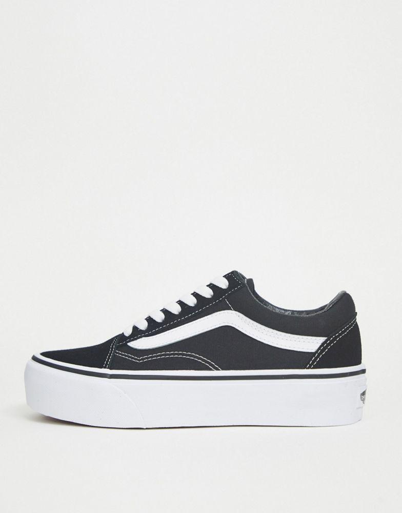 Vans Old Skool platform trainers in black and white商品第2张图片规格展示