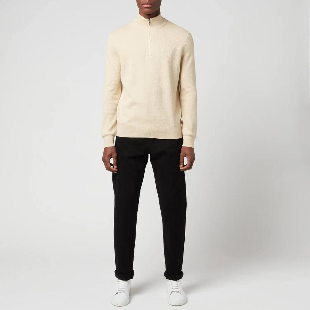 商品Ralph Lauren|Polo Ralph Lauren Men's Quarter-Zip Knit Jumper - Tallow Cream Heather,价格¥758,第5张图片详细描述