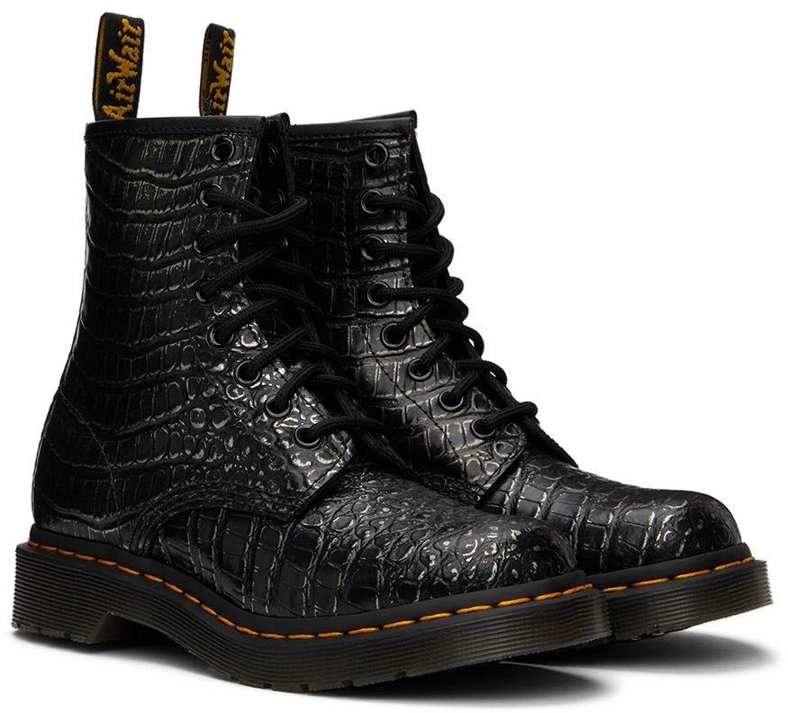 商品Dr. Martens|Black Croc 1460 Boots,价格¥444,第4张图片详细描述