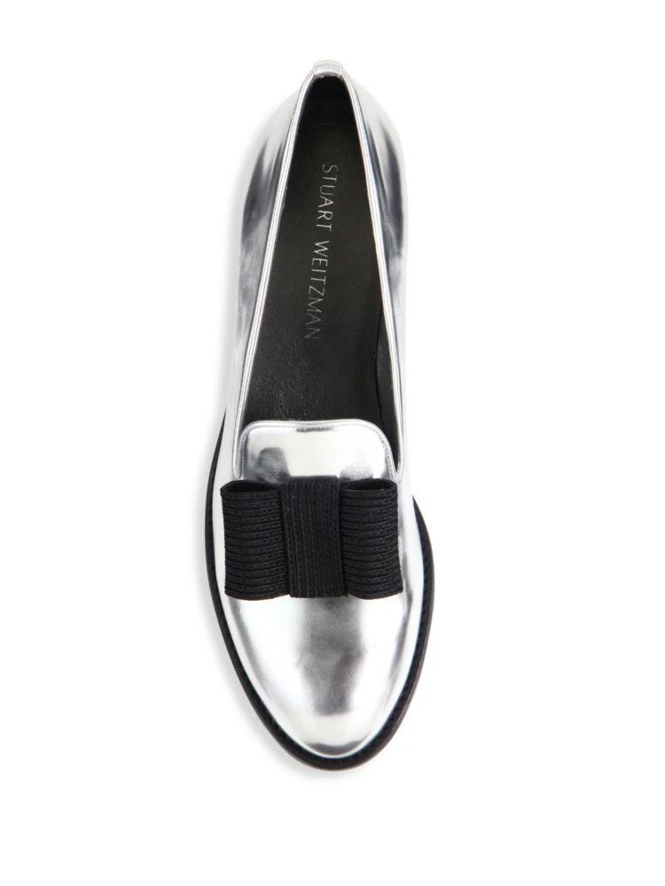 商品Stuart Weitzman|Atabow Metallic Leather Loafers,价格¥1526,第4张图片详细描述