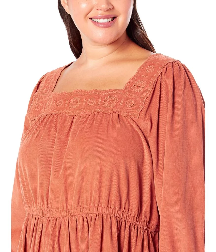 商品Madewell|Plus Embroidered Corduroy Square-Neck Mini Dress,价格¥799,第3张图片详细描述