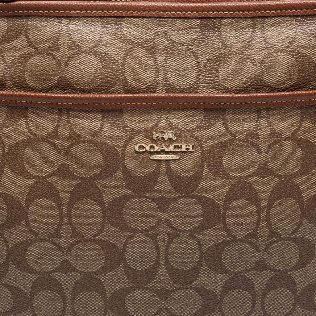 Coach Brown Signature Coated Canvas and Leather File Messenger Bag商品第5张图片规格展示