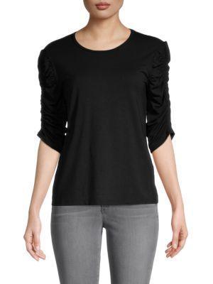 商品Tahari|Ruched-Sleeve Top,价格¥144,第1张图片