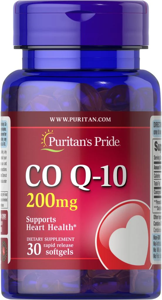 商品Puritan's Pride|辅酶Q10胶囊速效版 心脏保健 200mg 30粒/瓶,价格¥151,第1张图片