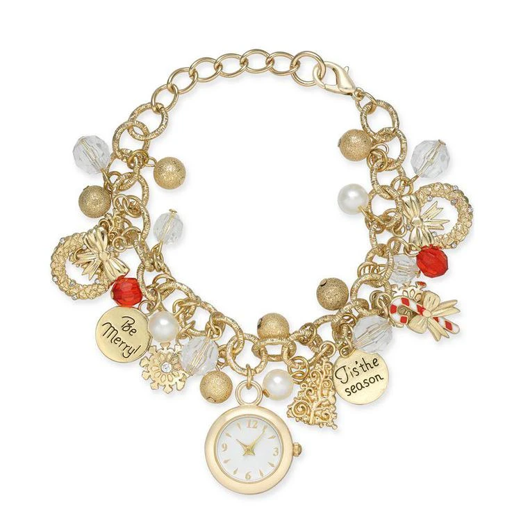 商品Charter Club|Holiday Lane Gold-Tone Holiday Timepiece Charm Bracelet, Created for Macy's,价格¥38,第1张图片