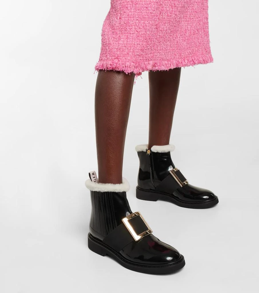 商品Roger Vivier|Viv' Rangers shearling-lined leather ankle boots,价格¥11564,第4张图片详细描述