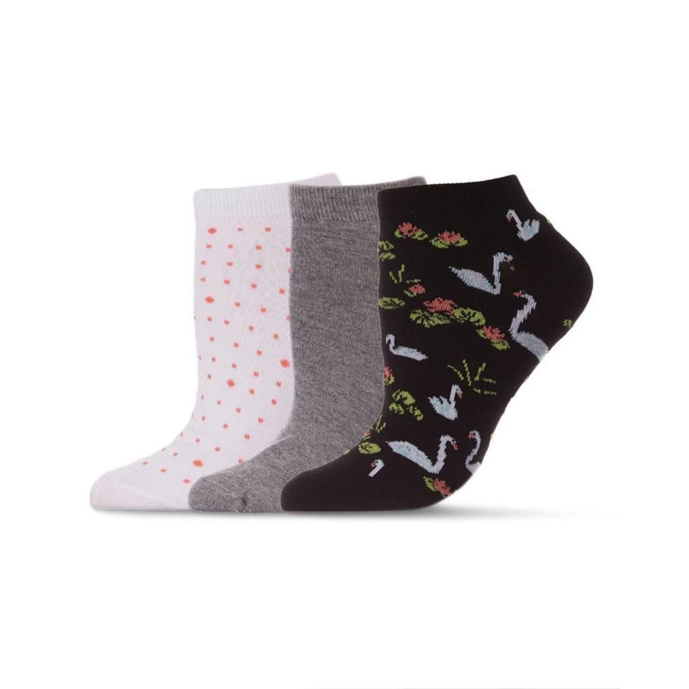 商品Memoi|Women's 3 Pair Pack Swan Socks Set,价格¥104,第1张图片