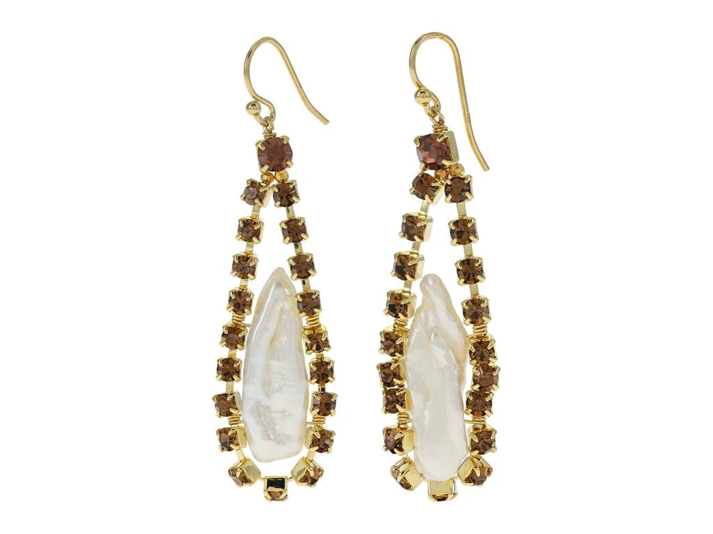 商品Chan Luu|Rhinestone and Pearl Teardrop Earrings,价格¥358,第1张图片