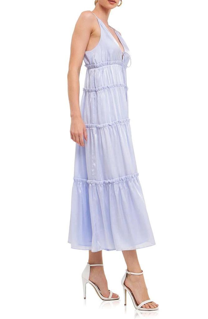 商品Endless Rose|Plunge Neck Ruffle Trim Tiered Maxi Dress,价格¥203,第3张图片详细描述