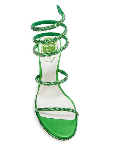 Crystal-Embellished Satin Wrap Sandals商品第5张图片规格展示