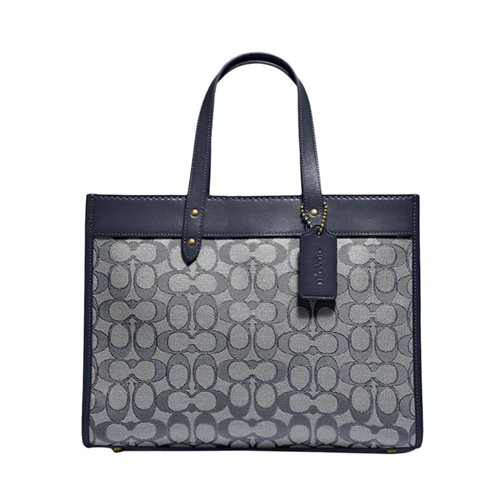 商品Coach|Coach(专柜) 女士海军蓝色标志性提花手提包 C3282B4SHG,价格¥2085,第1张图片