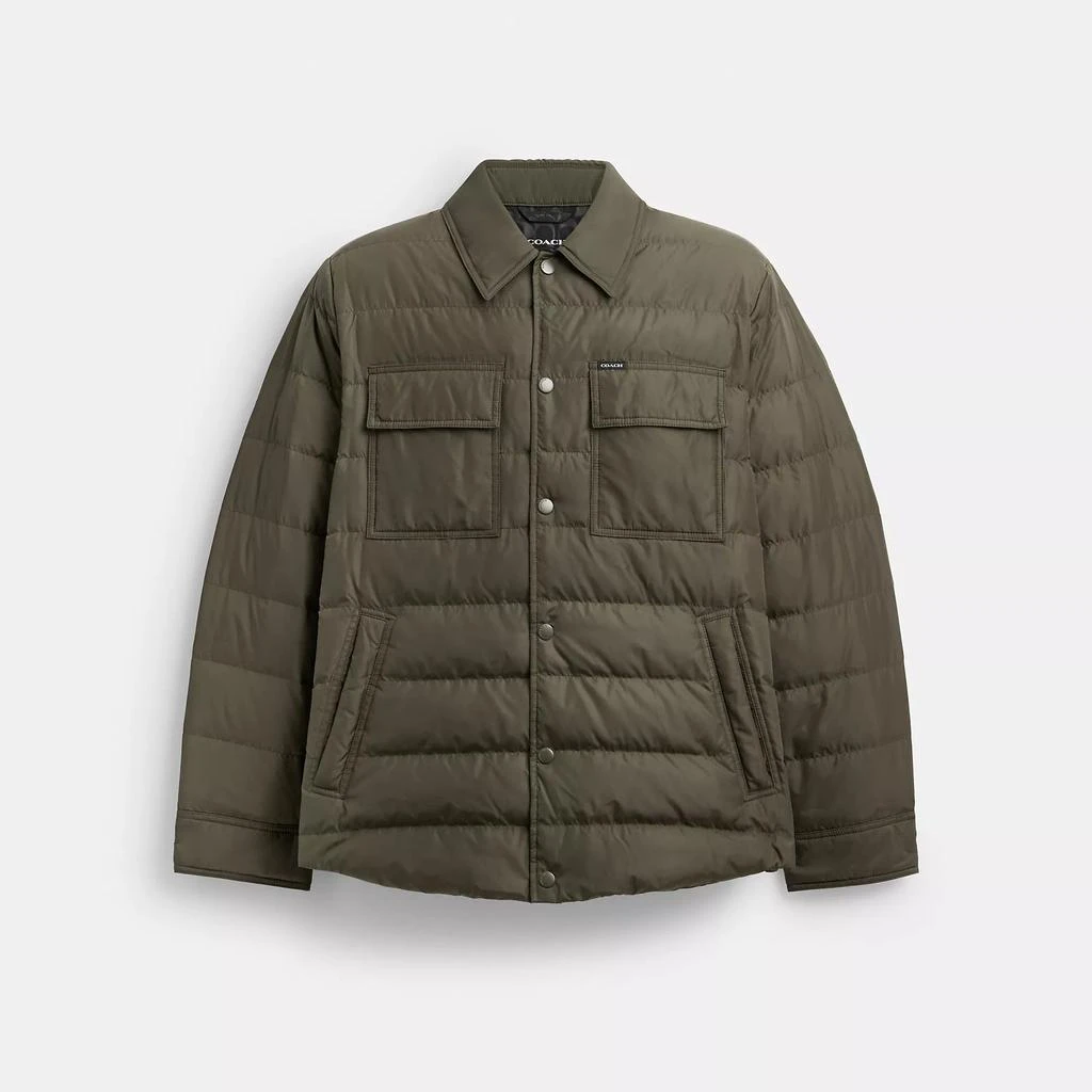 商品 Coach Outlet Lightweight Shirt Down Jacket In Recycled Polyester 图