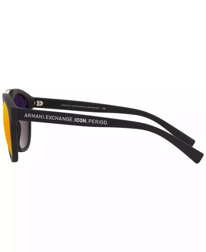 商品Armani Exchange|Low Bridge Fit Men's Sunglasses, AX4118SF 54,价格¥308,第2张图片详细描述