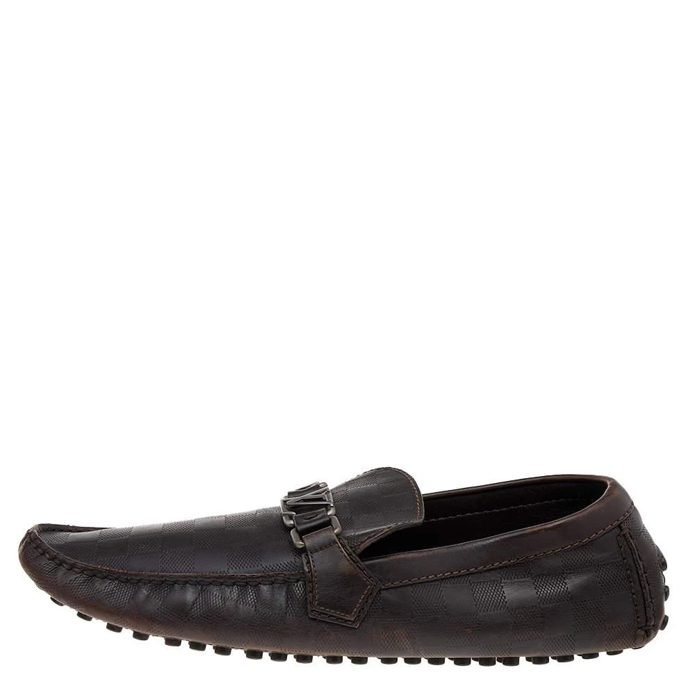 商品[二手商品] Louis Vuitton|Louis Vuitton Dark Brown Damier Embossed Leather Hockenheim Slip On Loafers Size 43.5,价格¥3046,第2张图片详细描述