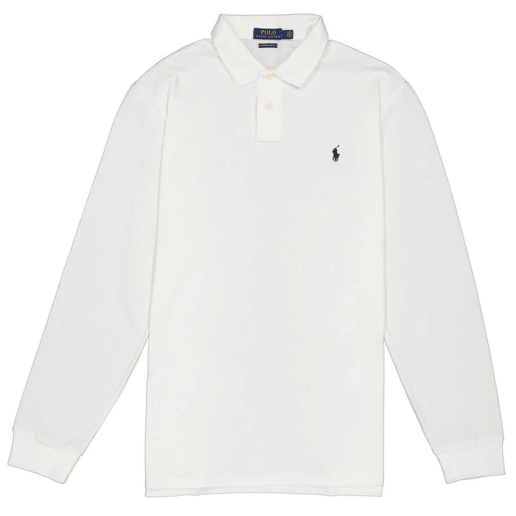 商品Ralph Lauren|Mens White Custom Slim Fit Pique Polo Shirt,价格¥364,第1张图片