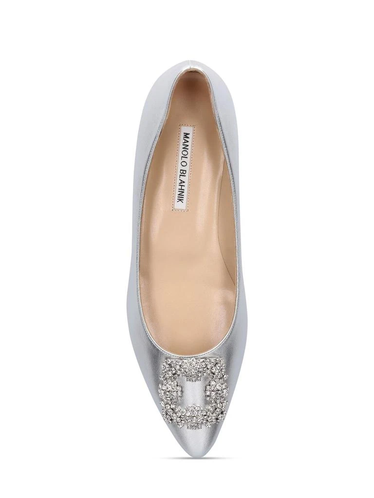 商品Manolo Blahnik|10mm Hangisiflat Leather Ballerinas,价格¥5942,第4张图片详细描述