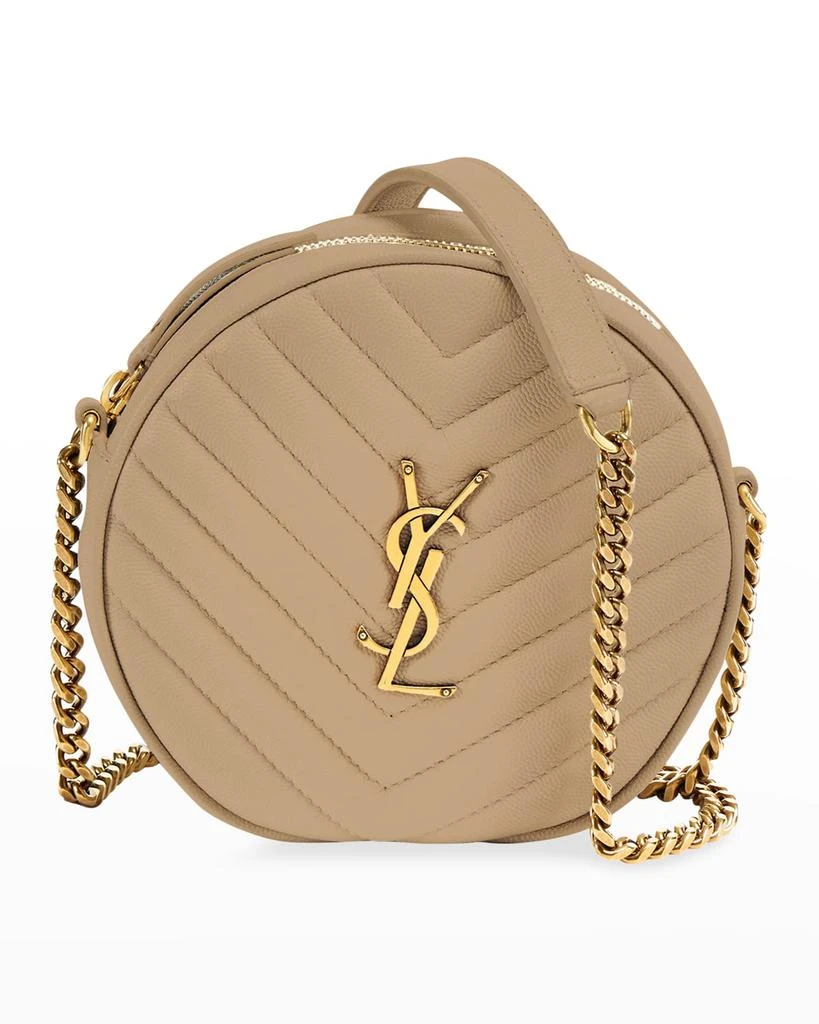 商品Yves Saint Laurent|Vinyle YSL Round Quilted Grain de Poudre Crossbody Bag,价格¥11228,第1张图片
