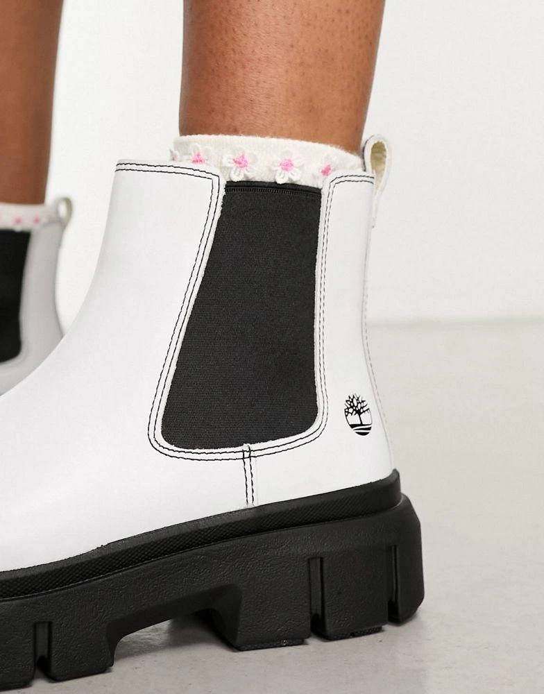 商品Timberland|Timberland greyfield chelsea boots in white full grain leather,价格¥1185,第2张图片详细描述