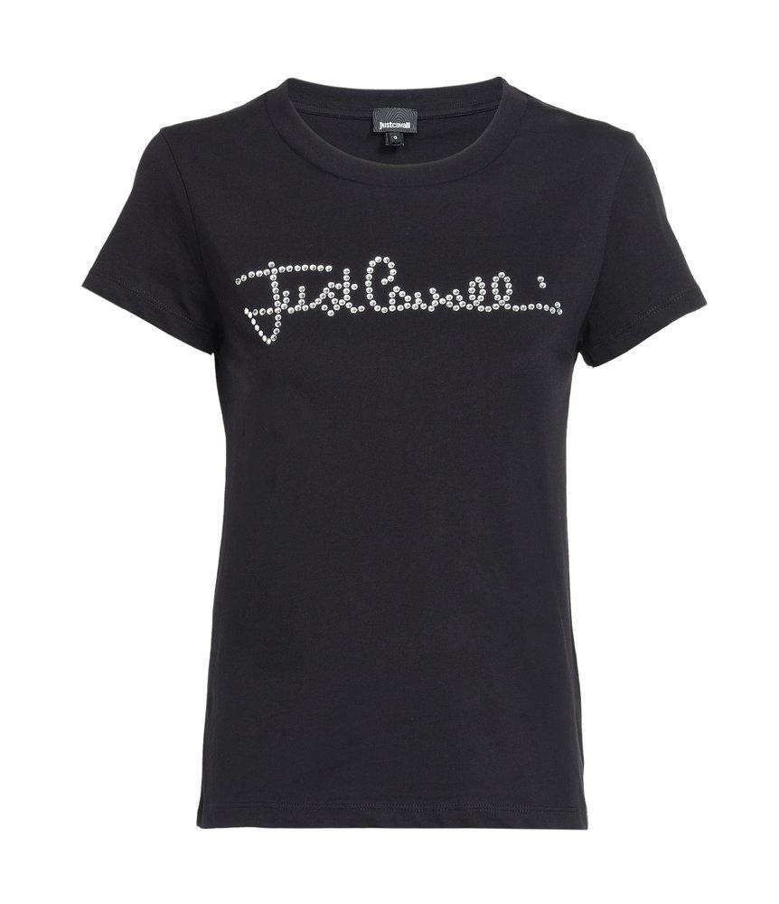 Just Cavalli Logo Embellished Crewneck T-Shirt商品第1张图片规格展示