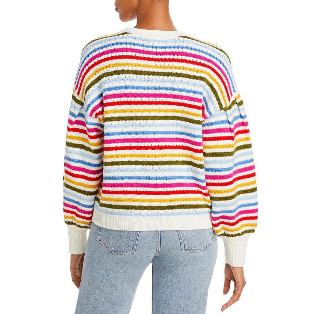 商品AQUA|Aqua Womens Stripe Crewneck Pullover Sweater,价格¥170,第4张图片详细描述