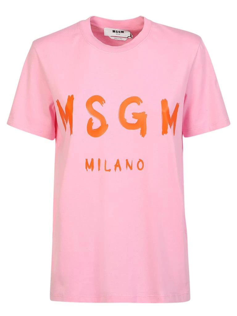 商品MSGM|MSGM MSGM T-SHIRT WITH A BASIC LINE WITH BRUSHED LOGO,价格¥886,第1张图片