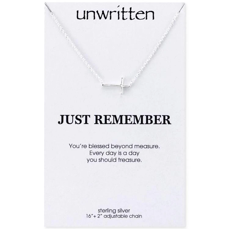 商品Unwritten|East-West Cross Necklace in Sterling Silver,价格¥375,第3张图片详细描述