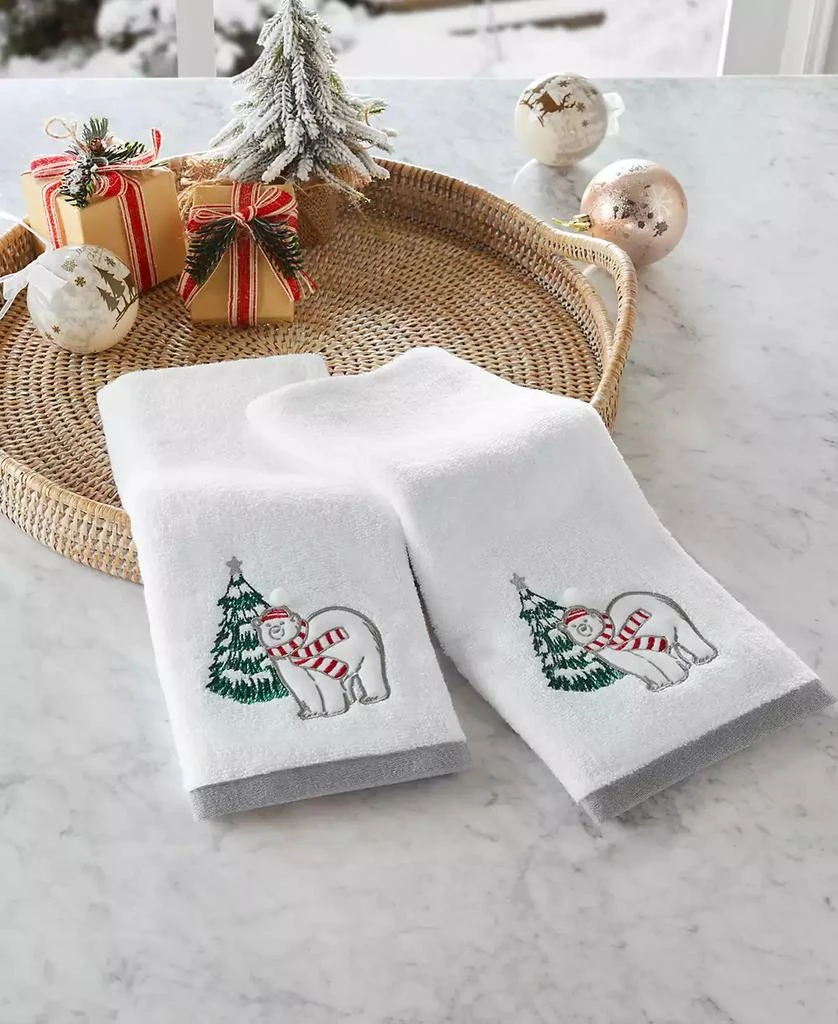 商品Holiday Lane|Polar Bear Embroidered 2-Pc. Hand Towel Set, Exclusively at Macy’s,价格¥78,第1张图片