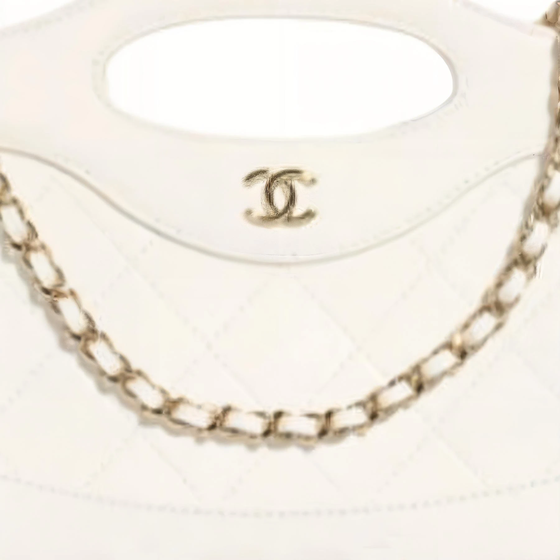 商品[国内直发] Chanel|香奈儿 31bag 24S 长形横版Nano 抛光小羊皮 链条手提单肩斜挎包 迷你 女款 白色,价格¥36634,第3张图片详细描述