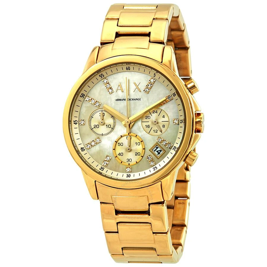 商品Armani Exchange|Smart Chronograph Gold Dial Ladies Watch AX4327,价格¥861,第1张图片