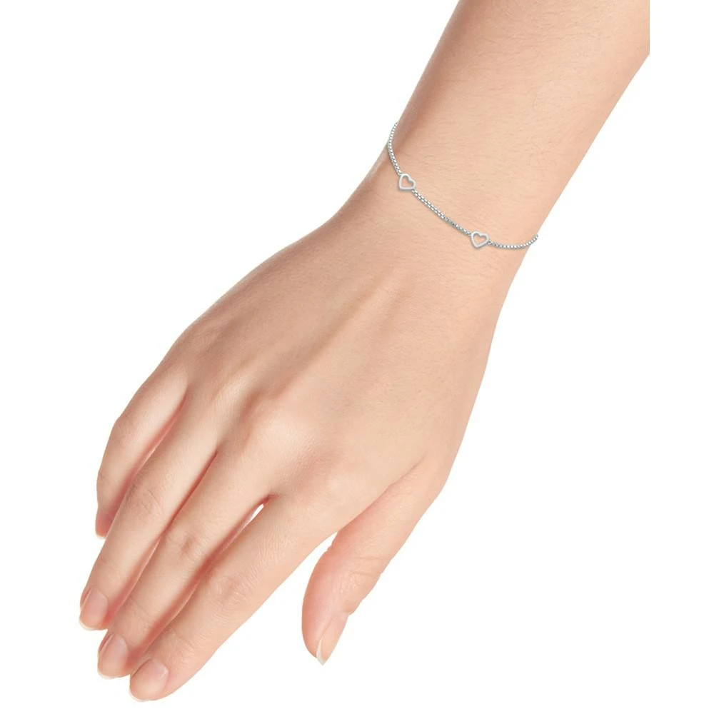 商品Giani Bernini|Sterling Silver Bracelet, Open Heart Station Chain,价格¥226,第2张图片详细描述