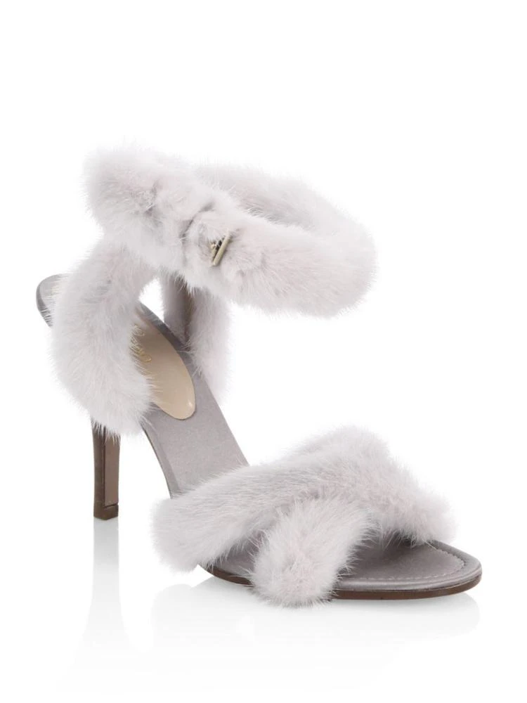 商品Valentino|Mink Fur Crisscross Sandals,价格¥4709,第1张图片