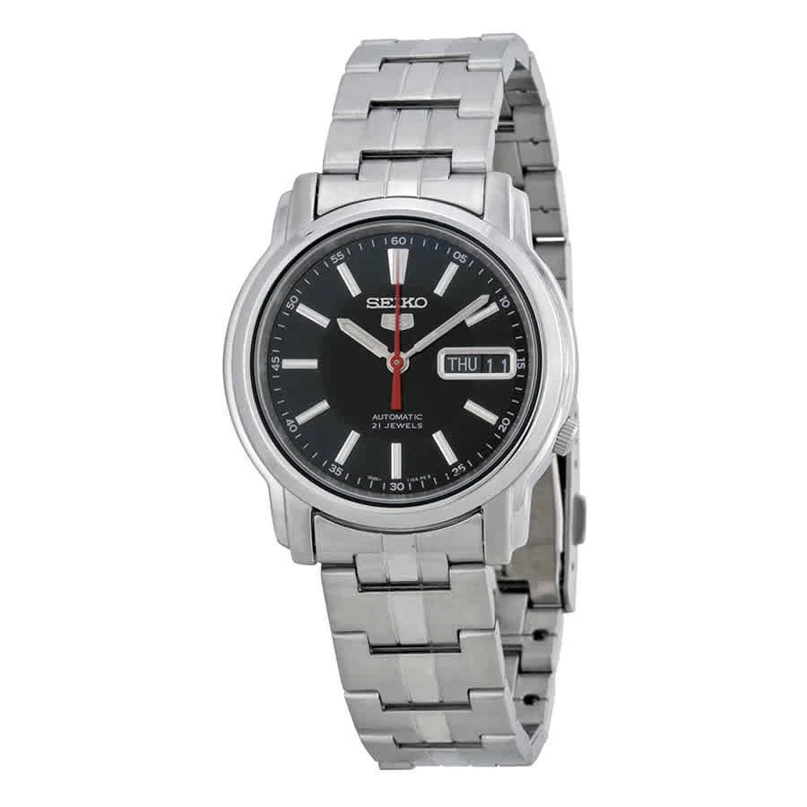 商品Seiko|Series 5 Automatic Black Dial Stainless Steel Watch SNKL83,价格¥797,第1张图片