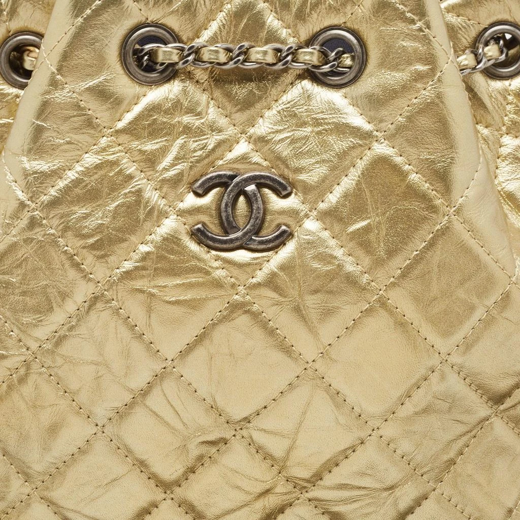 商品[二手商品] Chanel|Chanel Gold Quilted Aged Leather Small Gabrielle Backpack,价格¥25365,第5张图片详细描述