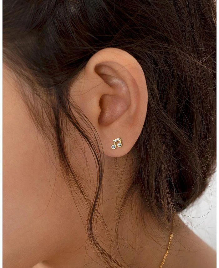商品Tiny Blessings|Girls' 14K Gold Magical Music Notes Studs Screw Back Earrings - Baby, Little Kid, Big Kid,价格¥1117,第2张图片详细描述