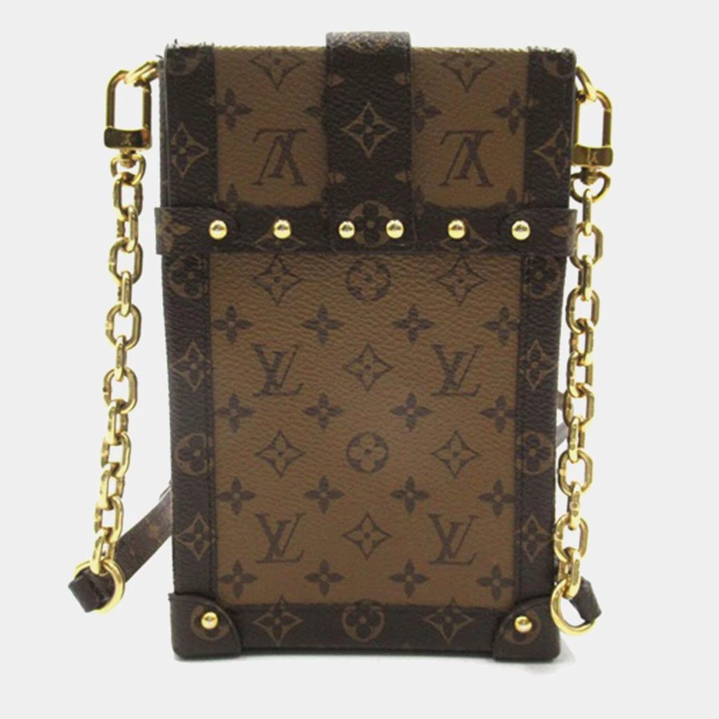 商品[二手商品] Louis Vuitton|Louis Vuitton Brown Canvas Monogram Reverse Vertical Trunk Pochette Crossbody Bag,价格¥18157,第2张图片详细描述