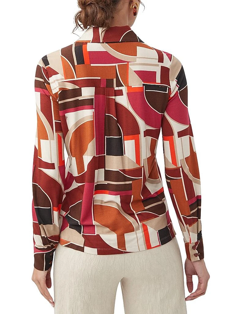 商品Trina Turk|Radio City Geometric Jersey Long-Sleeve Shirt,价格¥843,第4张图片详细描述