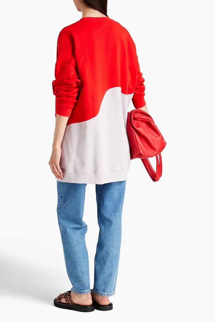 商品Ganni|Oversized two-tone organic cotton-fleece sweatshirt,价格¥319,第3张图片详细描述