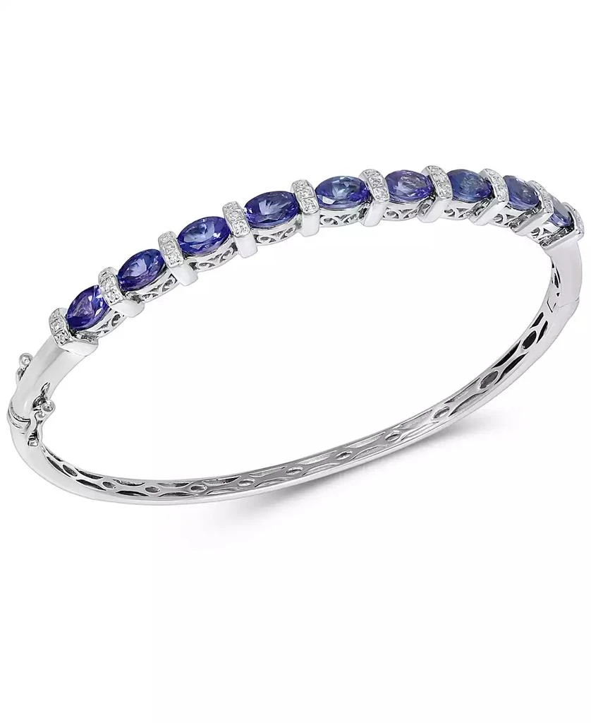 商品Macy's|Tanzanite (4 ct. t.w.) & Diamond (1/10 ct. t.w.) Bangle Bracelet in Sterling Silver,价格¥2914,第3张图片详细描述