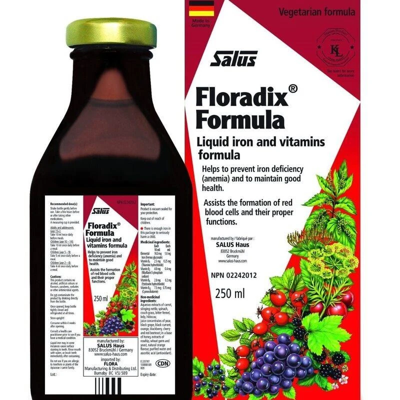 商品Floradix|Floravital 铁元 补铁铁剂铁元素调节气养血口服液 250ml,价格¥252,第1张图片