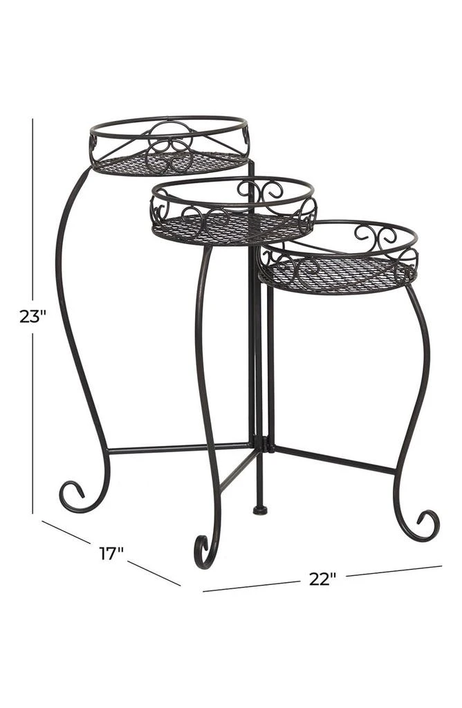 商品SONOMA SAGE HOME|Black Metal Indoor Outdoor 3 Tier Scroll Plantstand,价格¥478,第4张图片详细描述